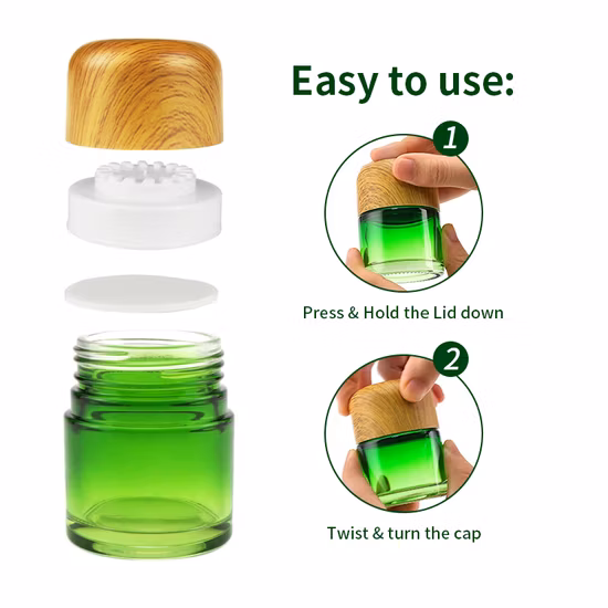 Label Printing 50ml 70ml 110ml 150ml 220ml Glass Container Frosted Child Proof Resistant Flower Glass Jars with CRC Cap