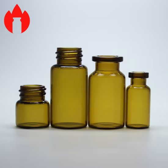 2 ml, 3 ml, 8 ml, 10 ml, 30 ml, 50 ml, 100 ml, klare oder bernsteinfarbene röhrenförmige oder geformte medizinische oder kosmetische kleine Mini-Glasfläschchen