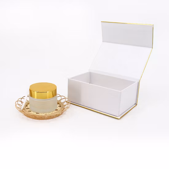 40 ml, 80 ml, 120 ml, 30 g, 50 g, runde Form, kundenspezifische mattierte rosa-weiße Glasdose, Kosmetikverpackung für die Hautpflege