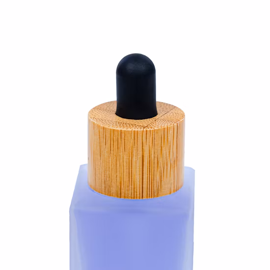 15 ml 30 ml 50 ml Bambus-Tropfdeckel, quadratische Hautpflege-Serum-Glasflasche, Flaschen für ätherische Öle, kosmetische Flaschenverpackung